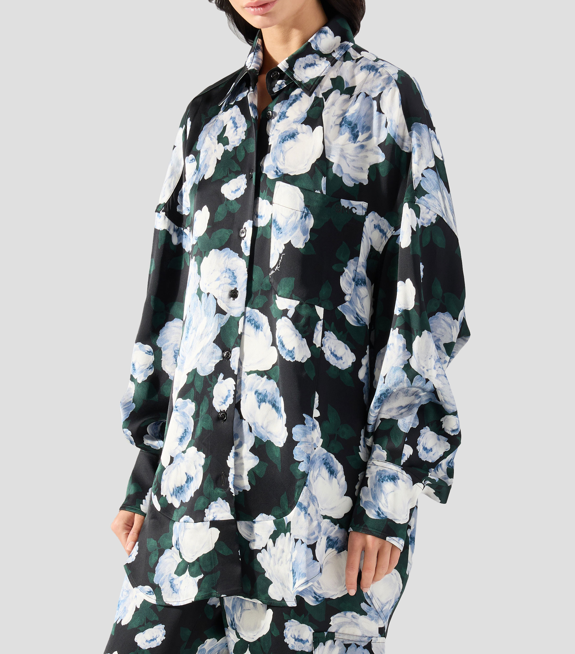 Blusa estampada manga larga Mujer